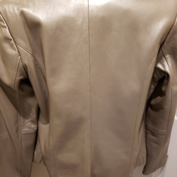 Leather-Brisha Champange Colored Jacket Sz Sm - Picture 7 of 8